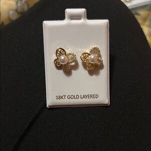 Gold Layered Pearl Earrings